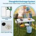 thumbnail image 6 of Costway Folding Fish Cleaning Table Portable Camping Table with  Faucet Hose Grid Rack, 6 of 10