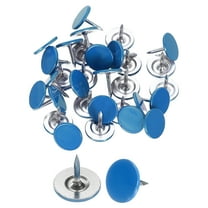 30Pack Push Pins, 11mmx10mm Round Flat Head Decorative Thumb Tacks, Blue
