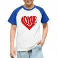 thumbnail image 2 of Xdegoge Soft Cotton Kids Raglan T-Shirt for Valentine's Day – Unisex Short Sleeve Tee Heart Pattern Toddler Girl Graphic Tees, 2 of 8
