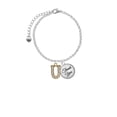 thumbnail image 2 of Delight Jewelry Goldtone Crystal Initial - U - Domed Thank You Charm Bracelet, 6"+2", 2 of 5