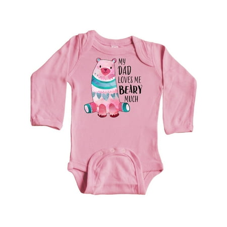 

Inktastic My Dad Loves Me Beary Much with Cute Bear Gift Baby Boy or Baby Girl Long Sleeve Bodysuit