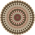 thumbnail image 1 of Ahgly Company Tapis Rond Lavable en Machine Intérieur Transitionnel Kaki Or, 4 Pieds Rond, 1 of 7