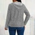thumbnail image 5 of Sequin Jackets for Women Fall Cardigan Sparkly Full Zipper Long Sleeve Hooded Sweatshirts, 5 of 8