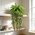 thumbnail image 5 of CaiYueKe Artificial Hanging Plants Fake Vines Greenery Decor Faux Fern Leaf Wall Mounted Home Office Indoor Outdoor Decorations for Room Bathroom Kitchen Shelf Mantle Wedding Party Aesthetic, 5 of 7