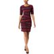 thumbnail image 1 of Connected Apparel Vestido acampanado con gradas para mujer, Púrpura, 18 Connected Apparel Alinear, 1 of 2