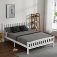 thumbnail image 3 of Tcbosik Full Size Wooden Platform Bed Frame, White, 3 of 10