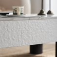 thumbnail image 2 of Kevinplus Oval Coffee Table with Faux Marble Tabletop, Mid Century Modern Coffee Table with Hidden Drawer and Storage Space , Coffee Table for Living Room, Bedroom, Office,White+Black, 2 of 12