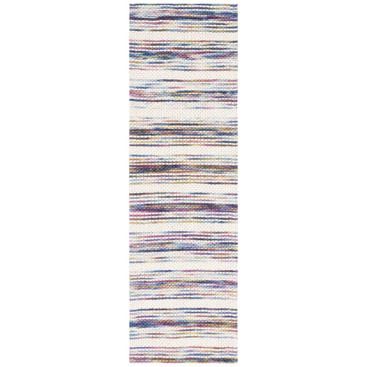 SAFAVIEH Marbella Roland Striped Area Rug, Ivory/Blue, 8' x 10'