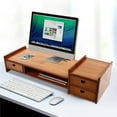 thumbnail image 5 of ToppiJoy 2 Tier Bamboo Monitor Stand Riser with 3 Storage Drawer, Computer Laptop Riser Desktop Organizer for Home and Office, 5 of 11