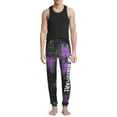 thumbnail image 2 of Nightmare Before Christmas Jack the Nightmare Print Polyester/Spandex Men's Joggers in Black/Purple Fauz Cloud Wash, Sizes S-2XL, 2 of 5