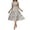 Green, variant on Summer Dresses for Women Floral Print Mock Neck Smocked Sleeveless Flowy Midi Dresses High Waist A Line Casual Sundresses Green L