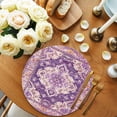 thumbnail image 2 of Purple Orange Boho Round Placemats Set of 4 for Dinning Tables,Heat-proof Braided Table Mats 15 Inch,Ethnic Geometric Middle Century Art Washable Place Mat for Kitchen Restaurant Party Table Decor, 2 of 9