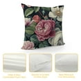 thumbnail image 4 of Creowell Floral Flowers Garden Night，Printed Throw Pillow Square Decorative Pillow for Sofa, Chair, Daybed，Pink Black, 4 of 5
