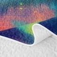 thumbnail image 5 of Castle Fairy Neon Aurora Moose Quilt King for Teens,Glow Pine Lake Star King Coverlet Set,Teal Orange Purple, 5 of 7
