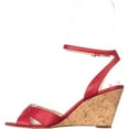 thumbnail image 3 of Womens Nine West Kami Ankle-Strap Wedge Sandals, Red Leather, 3 of 6
