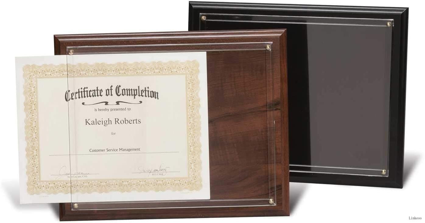 Certificate Plaque (For 8.5 X 11 Certificates) Solid Bla Finish
