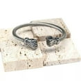 thumbnail image 2 of QQTDFG Vintage Mens Silver Thai Handmade Cuff Bracelet Twisted Bangle Men's Gift Bangle-#12, 2 of 2