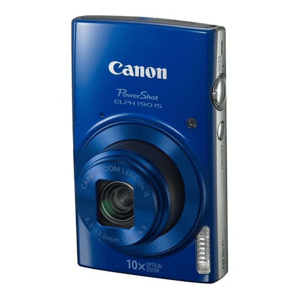 Canon PowerShot ELPH 190 Digital Camera Blue 1090C001 10X Optical Zoom -64GB Kit - image 4 of 10