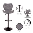 thumbnail image 4 of Set De 2 Bancos De Cocina Mostrador Barra Silla Taburete Comedor Respaldo Alto Altura Regulable y Función Giratoria 360°, 4 of 7