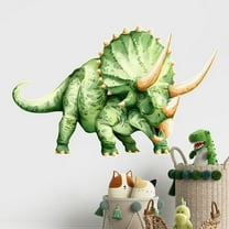 Realistic T-Rex Dinosaur Wall Decals for Kids Room - Large Removable Vinyl Tyrannosaurus Dino Wall Stickers for Boys Bedroom, Living Room, Baby Nursery Wall Art Decor (Green)