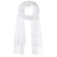thumbnail image 1 of Bufanda de invierno de imitación de cachemira plana INSPIRE CHIC, chal de flecos de color sólido para mujeres y hombres 78.7"x27.6" blanca, 1 of 6