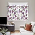 thumbnail image 4 of Purple Spring Floral Kitchen Curtains Window Panels, Summer Botanical Bee Floral Daisy Insulated Window Treatment Curtain, Grommet Curtains for Bedroom/Living Room/Bathroom, 2 Piece 52"Wx45"L, 4 of 8
