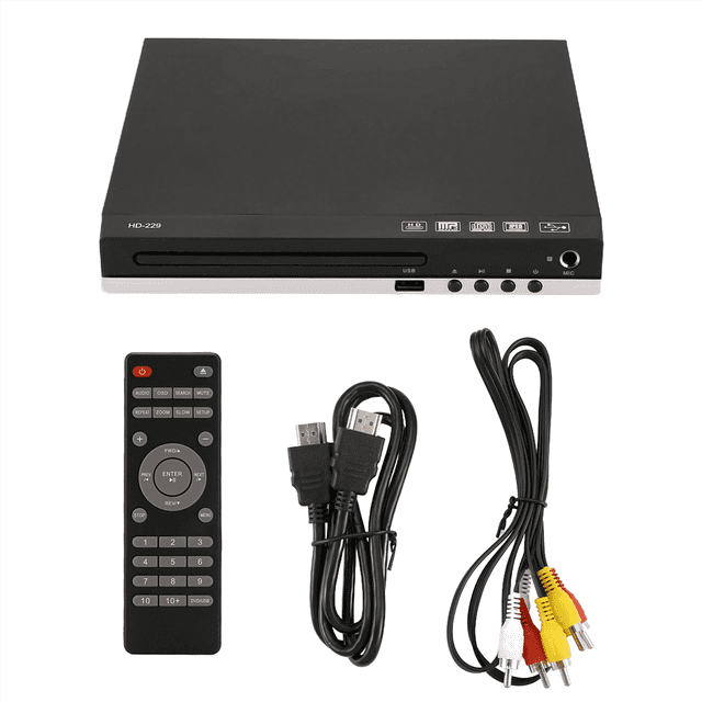 HD 1080p CD/EVD/VCD DVD Player Outputs Home Digital Media Player with USB and Microphone Ports US PLUG