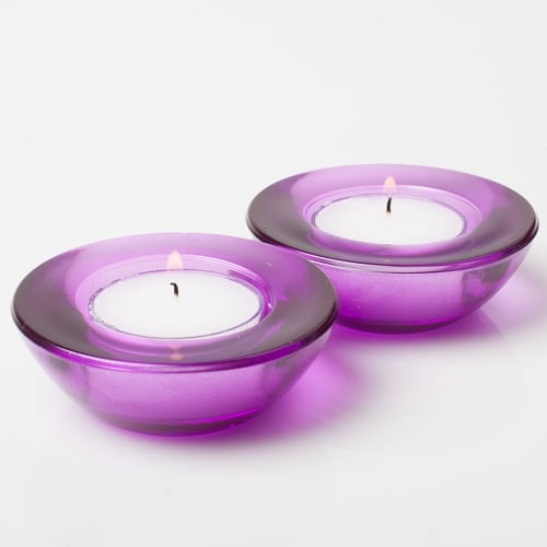 Eastland Chunky Tealight Candle Holder Purple Set of 12