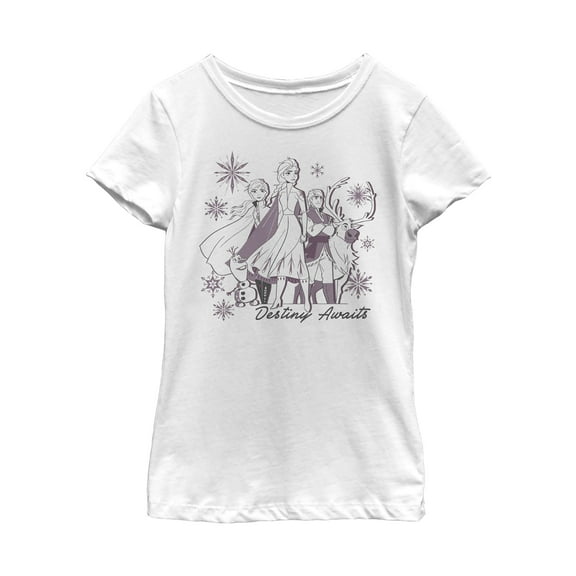 Girl's Frozen 2 Elsa Believe Watercolor Graphic Tee White Medium