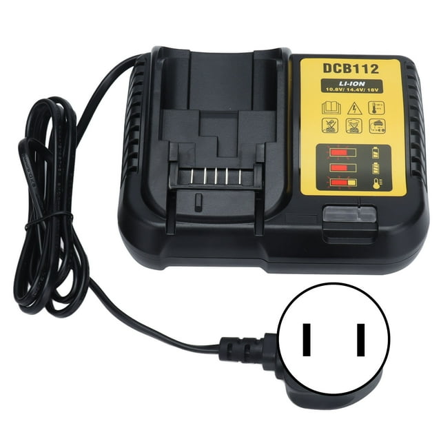 Lithium Battery Charger High Efficiency Quick Lithium Ion Battery Charger for 12V 20V Max DCB112US Plug 110?220V (2 Pin)
