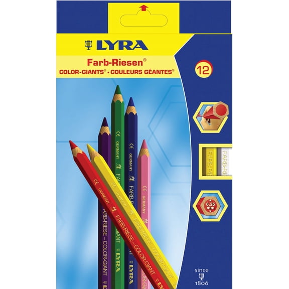 Lyra Color-Giants Colored Pencil Set, 12-Colors