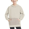 thumbnail image 7 of CLOISE Hoodies for Girls Youths Boys Long Sleeve Hooded Sweatshirt Tops with Pocket Color Block Casual Fashion Fall Winter Clothes Khaki 11T, 7 of 7