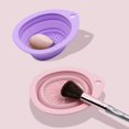 thumbnail image 2 of Limpiador de brochas de maquillaje de silicona, cuenco de limpieza plegable con borlas para polvos, brochas para sombras de ojos, tapete suave para lavar, herramientas de belleza, caja depuradora, 2 of 6