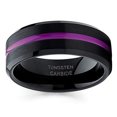 thumbnail image 2 of Purple Tungsten Wedding Ring,Purple Wedding Ring,Tungsten Carbide Ring,Engagement Ring,8mm Black Tungsten Ring, 2 of 4