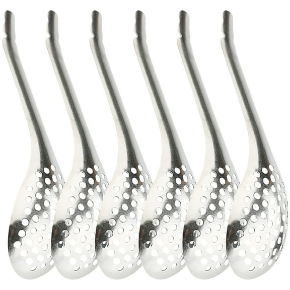 OFFIGAM 6-Piece Stainless Steel Spherification Spoons Set Small Slotted Kitchen Tools for Molecular Gastronomy