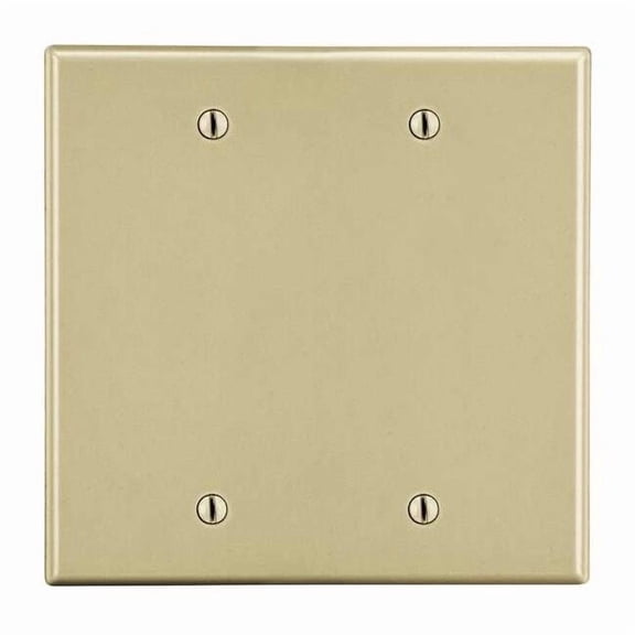 Blank Box Mount Wall Plate, Number of Gangs: 2 Plastic, Satin Finish, Ivory