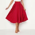 thumbnail image 5 of Kilaqueen Linen Skirts for Women A Line Elastic Waisted Pleated Midi Skirts Casual Solid Color Comfy Breathable Trendy Skirts, 5 of 9