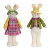 Pack of 4 White and Pink Plaid Decorative Standing Easter Bunny Couples 23"