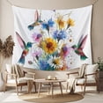 thumbnail image 2 of Hummingbird Tapestry for Bedroom Wall Hanging Tapestry, Spring Farmhouse Oil Painting Sunflowers Ceiling Backdrop Tapestries Poster Blanket Wall Decor for Teens Room Living Room Dorm 51" x 59", 2 of 7
