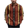 thumbnail image 2 of Zylanna Men's Button up Shirts, Turndown Collar Long Sleeve Breathable Color Block Formal Shirts for Men Khaki, 2 of 5