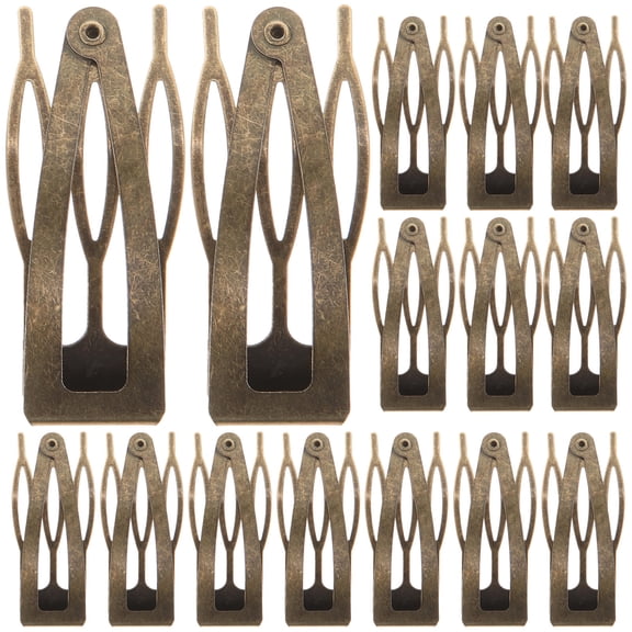 ETHZZLE 24Pcs Snap Barrettes for Women Hair Fixing Clips with Coffee Color for Working Situations
