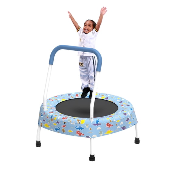 Indoor Trampoline for Kids Ages 2‑6 Foldable Mini Rebounder with Foam Handle Springfree Bungee Design Ultra Safe for Toddlers Boys Girls