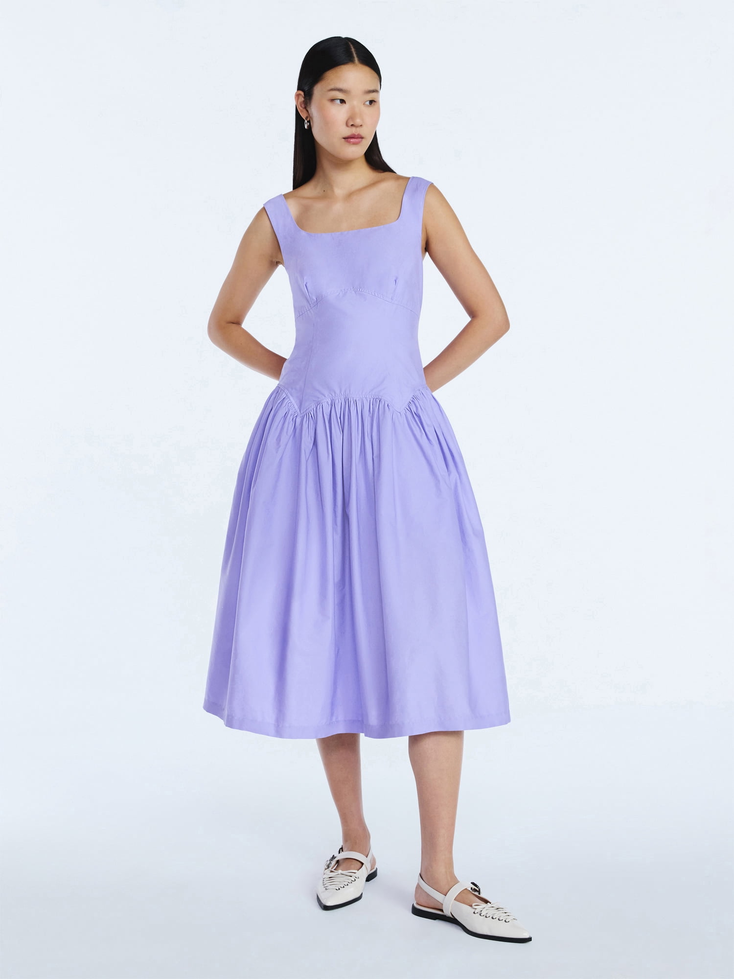 Scoop Women’s Cotton Maxi Dress with Bow Back, Sizes XS-4X