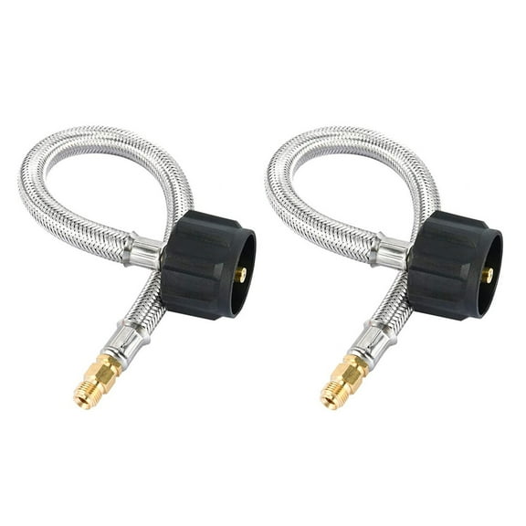 2 Pack RV 12" Pig Tail LP Propane Gas Line Hose Tank Connector Trailer 1/4"