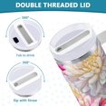 thumbnail image 5 of 30 oz Stainless Steel Tumbler Vacuum Insulated Leak Proof Stainless Steel Coffee Cup Water Bottles Pink Chrysanthemum, 5 of 9