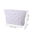 thumbnail image 2 of Unique Bargains 1 Pc Plaid Bow Makeup Bag Purple Polyester, 2 of 5
