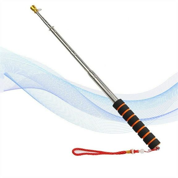 LILIANG 5.2FT-9.8FT Telescopic Handheld Flagpole Portable Stainless Steel Extendable Banner Flag Pole, Tour Guide Flag Pole, Teaching Pointer Stick