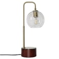 thumbnail image 2 of JERFIT Modern Arched Table Lamp with Glass Globe, Mid-Century Bronze Desk Light for Bedroom, Living Room, Study Office Decor, 2 of 10