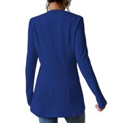 Aellinatey Women's business casual blazer, collarless, long sleeves, button-down front, with pockets, suitable for work wear.
