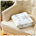 thumbnail image 4 of Buryeah 50'''' x 60'''' Winter Snowflake Throw Blanket White Let It Snow Blanket Plush Warm Gold Silver Christmas Winter Decor for Sofa Couch Bed, 4 of 6